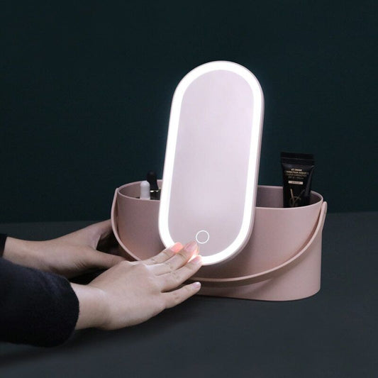 LED Mirror Travel Makeup Bag